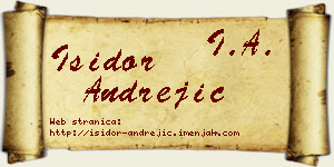 Isidor Andrejić vizit kartica